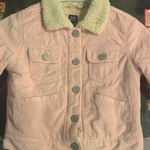 GAP Kids Pink Corduroy Jacket with Cream Collar